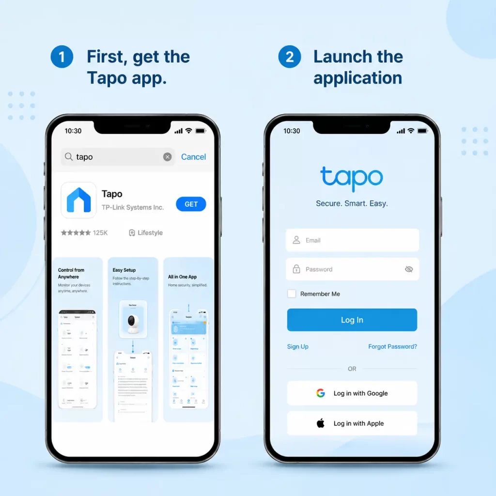 Login Via The Tapo App (Ios & Android)